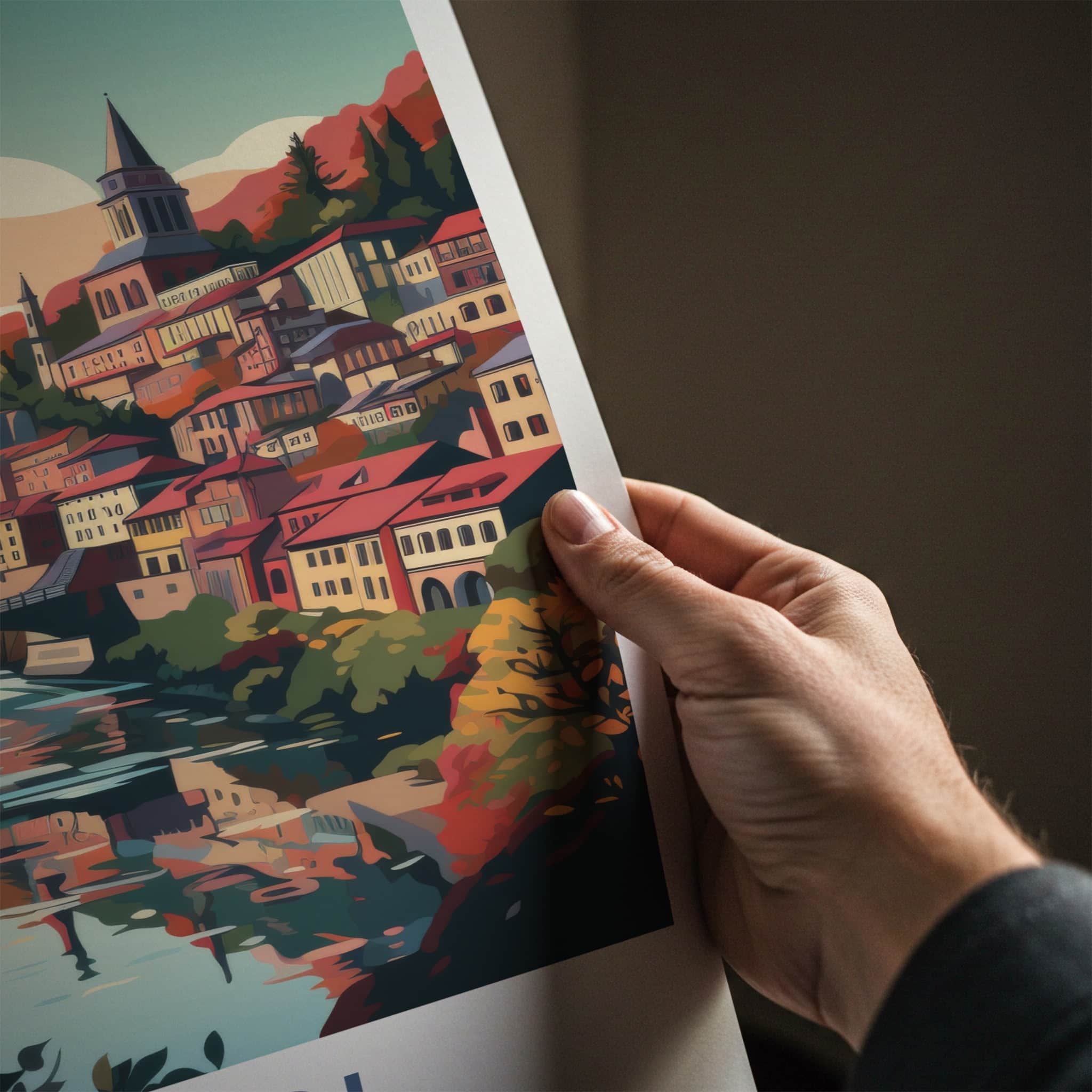 Tbilisi Poster - Georgia Wall Art - Colorful Valley River Home Decor