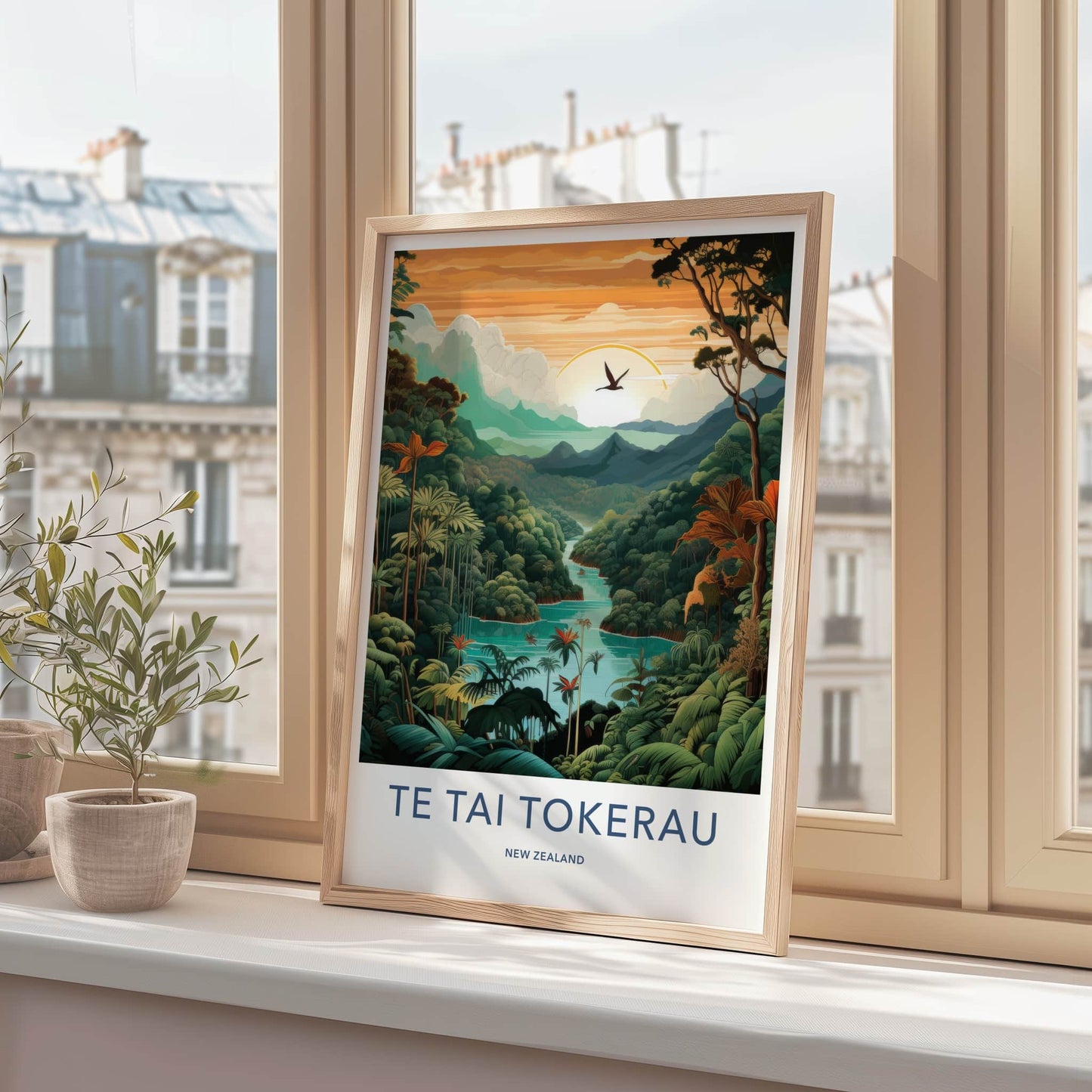 TE TAI TOKERAU Poster - New Zealand Travel Art - Lush Green Valley Home Decor