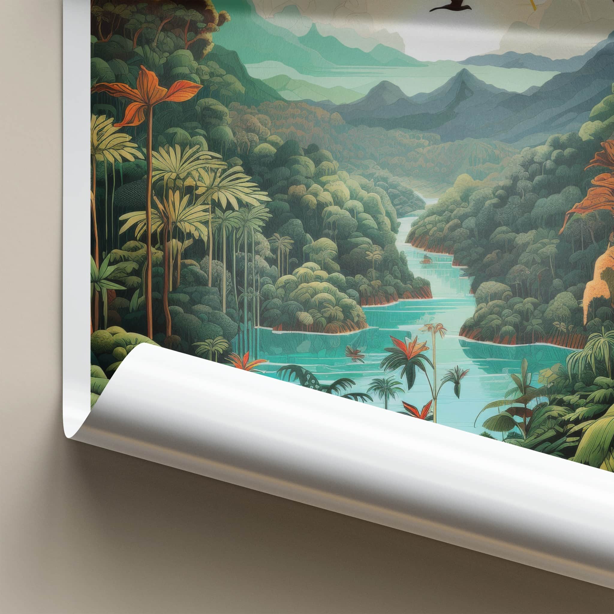 TE TAI TOKERAU Poster - New Zealand Travel Art - Lush Green Valley Home Decor