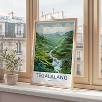 Tegalalang Poster - Indonesia Travel Art - Lush Rice Terraces Home Decor
