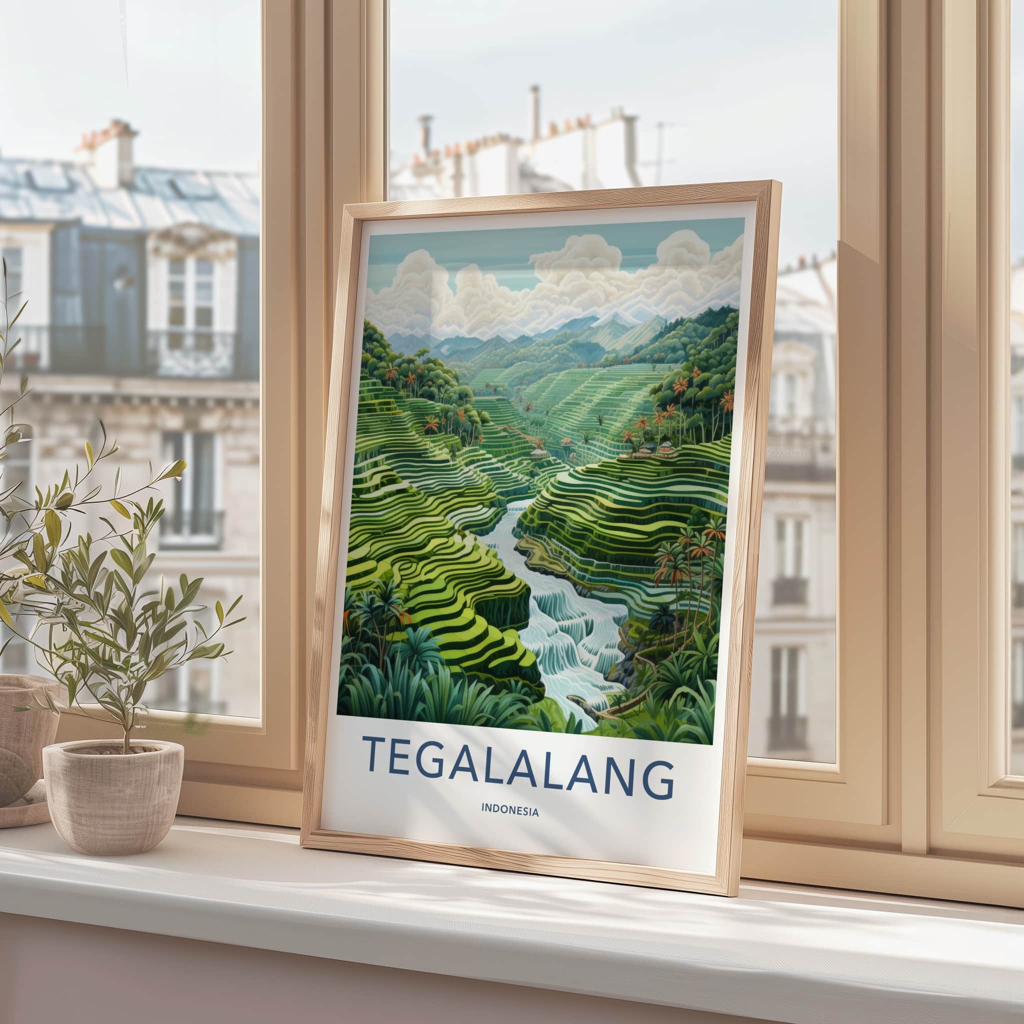 Tegalalang Poster - Indonesia Travel Art - Lush Rice Terraces Home Decor