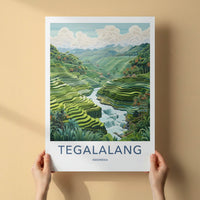 Tegalalang Poster - Indonesia Travel Art - Lush Rice Terraces Home Decor