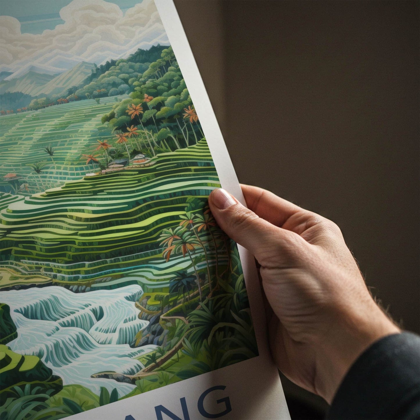 Tegalalang Poster - Indonesia Travel Art - Lush Rice Terraces Home Decor