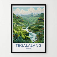 Tegalalang Poster - Indonesia Travel Art - Lush Rice Terraces Home Decor