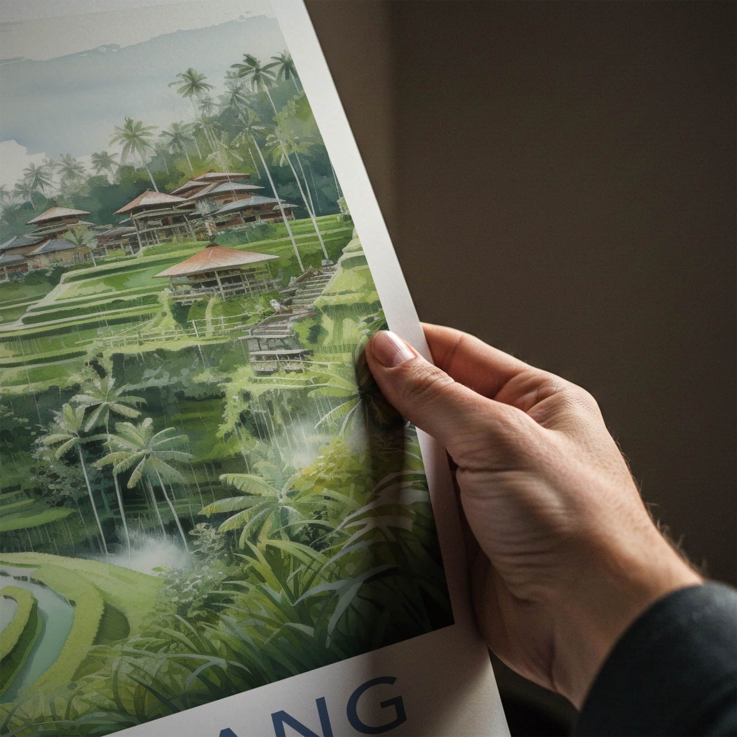 TEGALALANG Poster - Indonesia Travel Art - Lush Valley Terraces Home Decor