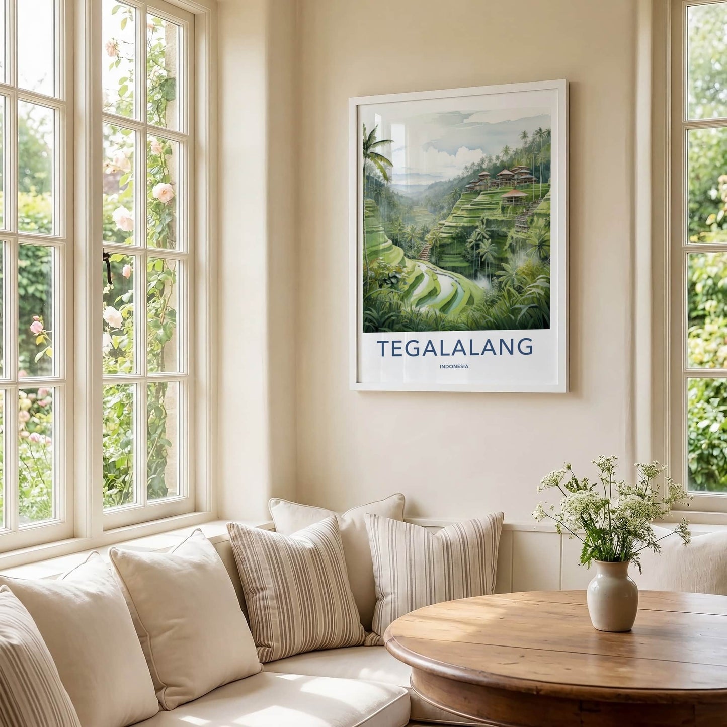 TEGALALANG Poster - Indonesia Travel Art - Lush Valley Terraces Home Decor