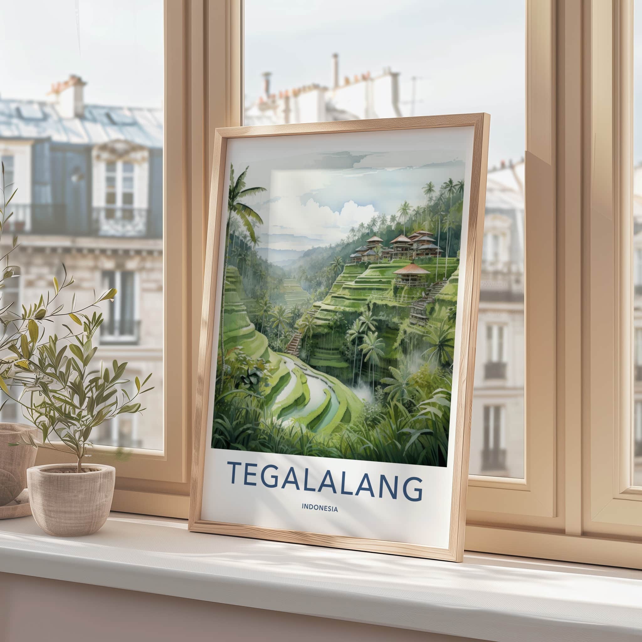 TEGALALANG Poster - Indonesia Travel Art - Lush Valley Terraces Home Decor