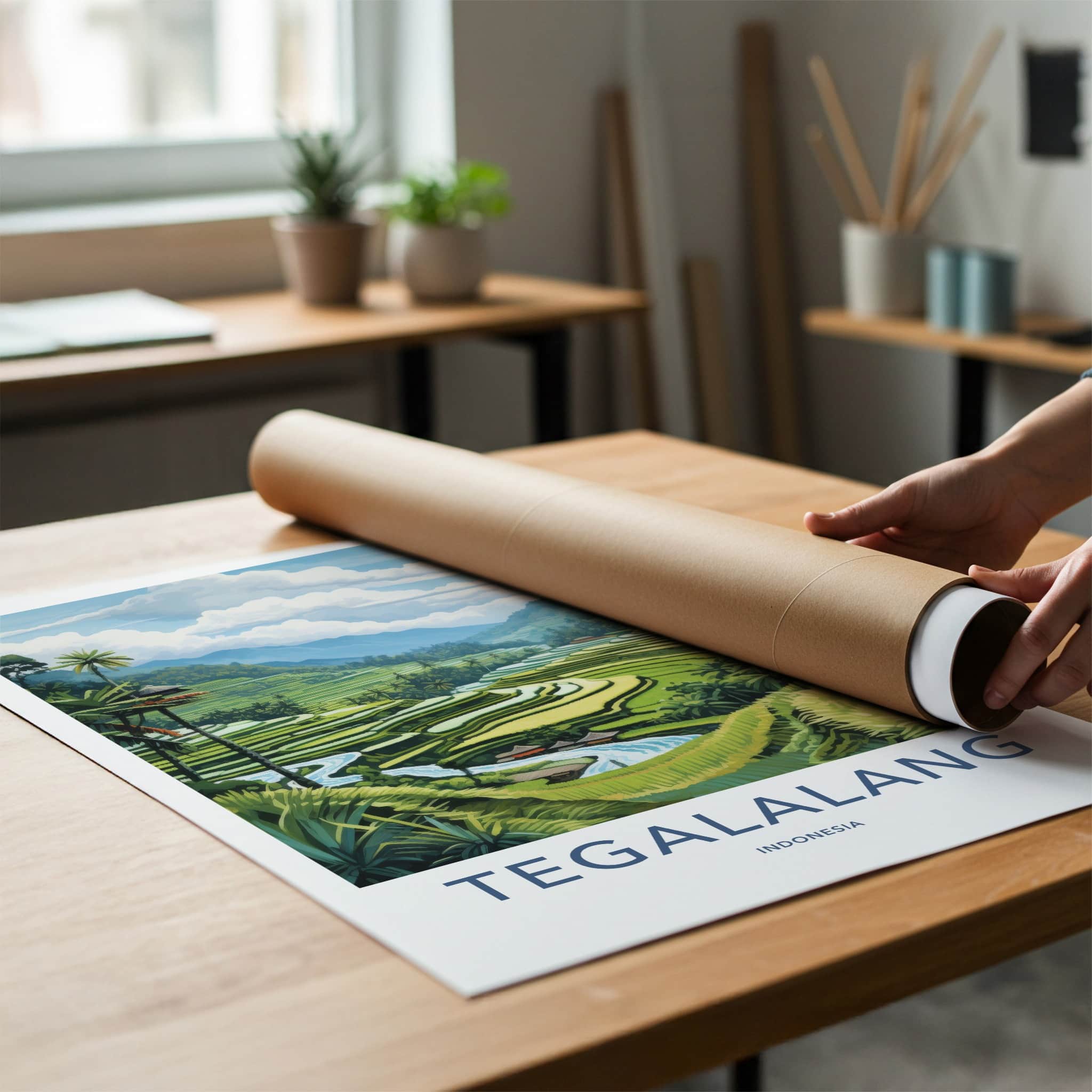 Tegalalang Poster - Indonesia Wall Art - Lush Rice Terraces Home Decor