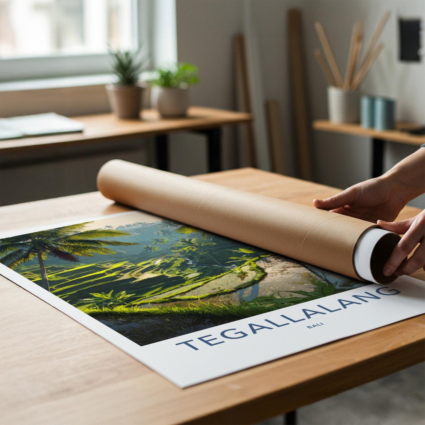 Tegallalang Poster - Indonesia Art Print - Lush Green Terraces Wall Decor