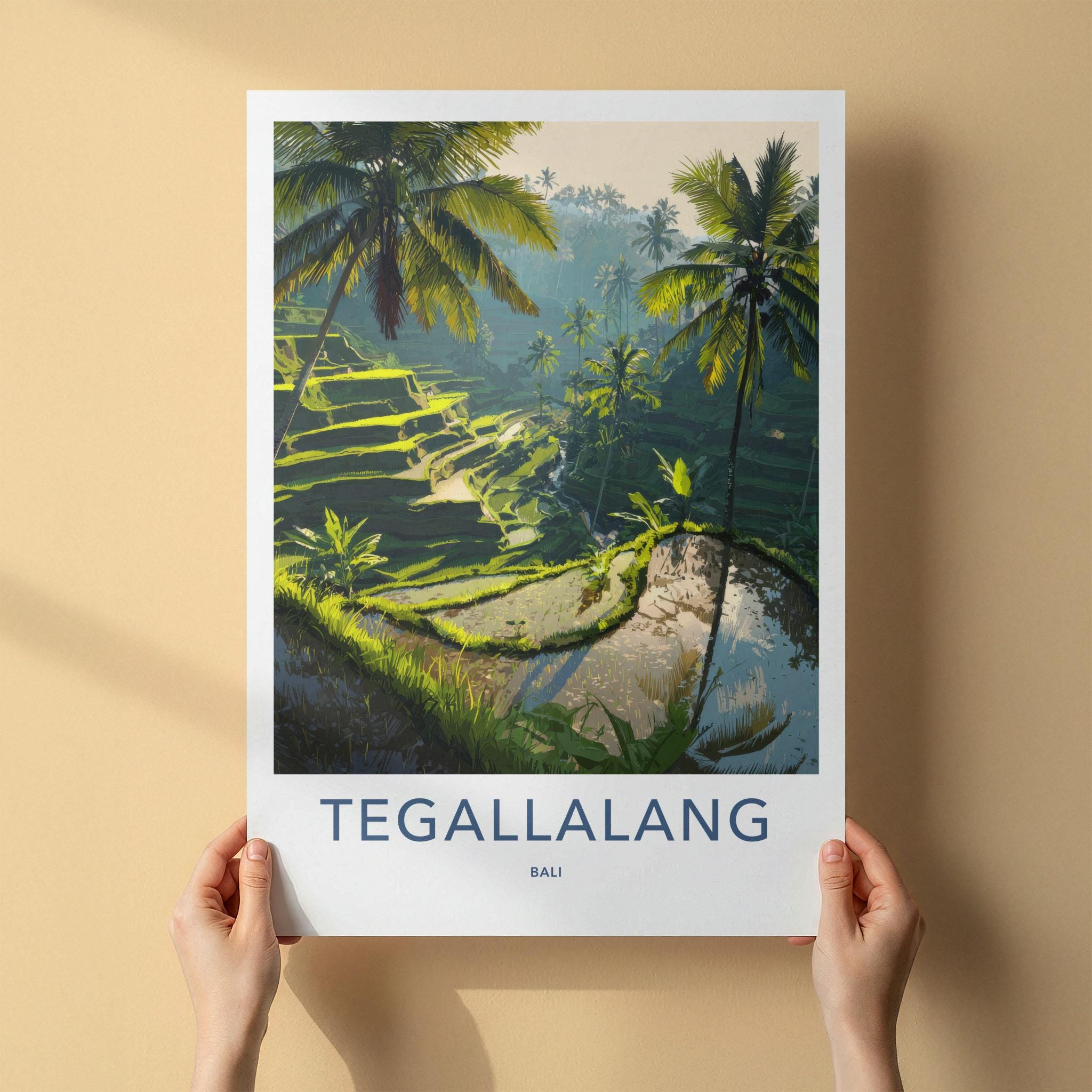 Tegallalang Poster - Indonesia Art Print - Lush Green Terraces Wall Decor
