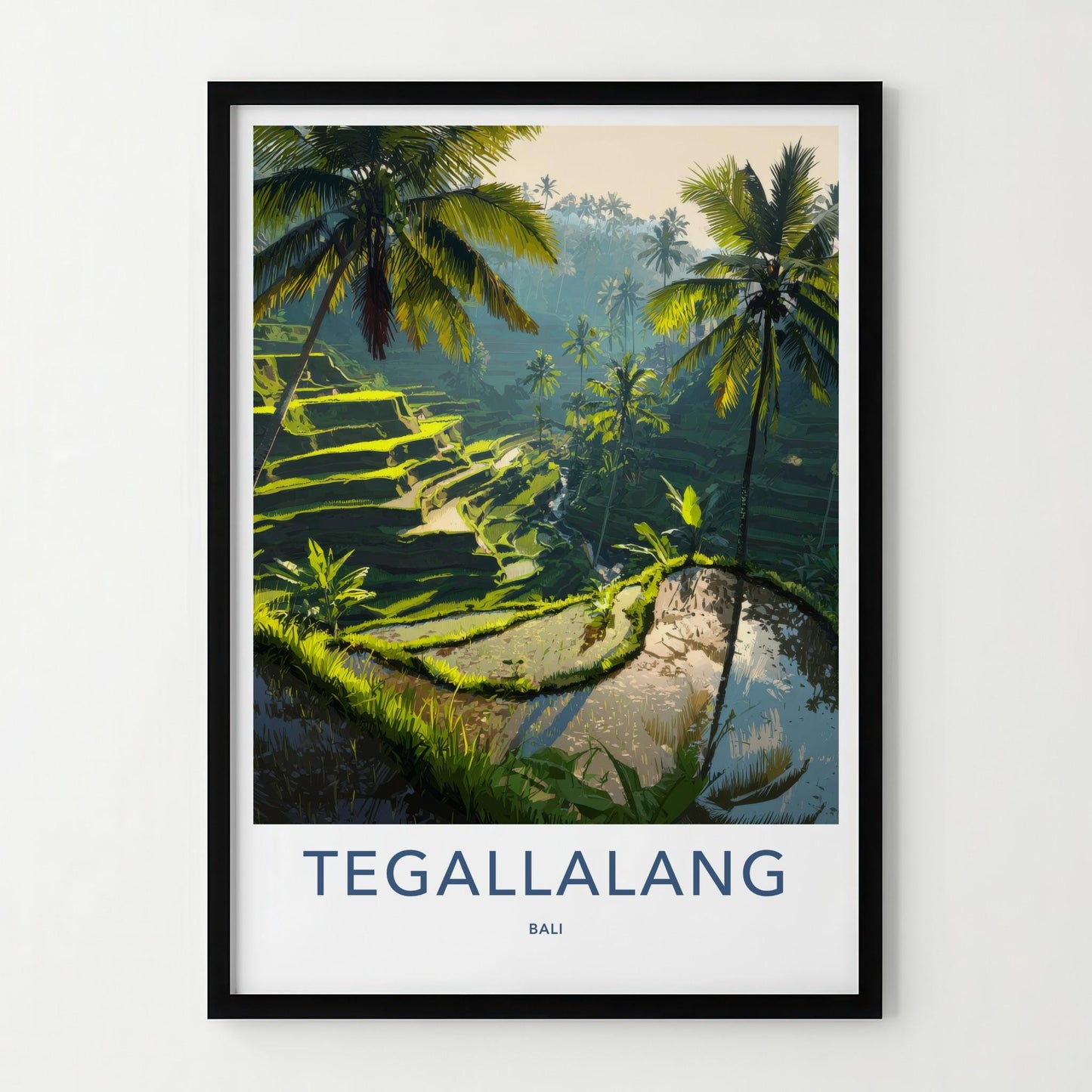 Tegallalang Poster - Indonesia Art Print - Lush Green Terraces Wall Decor