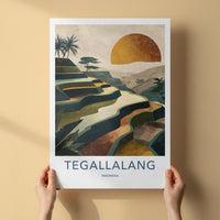 Tegallalang Poster - Indonesia Travel Art - Terraced Fields Sunset Home Decor