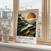 Tegallalang Poster - Indonesia Travel Art - Terraced Fields Sunset Home Decor