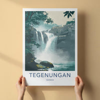 Tegenungan Poster - Indonesia Wall Art - Cascading Waterfalls Rocks Gift