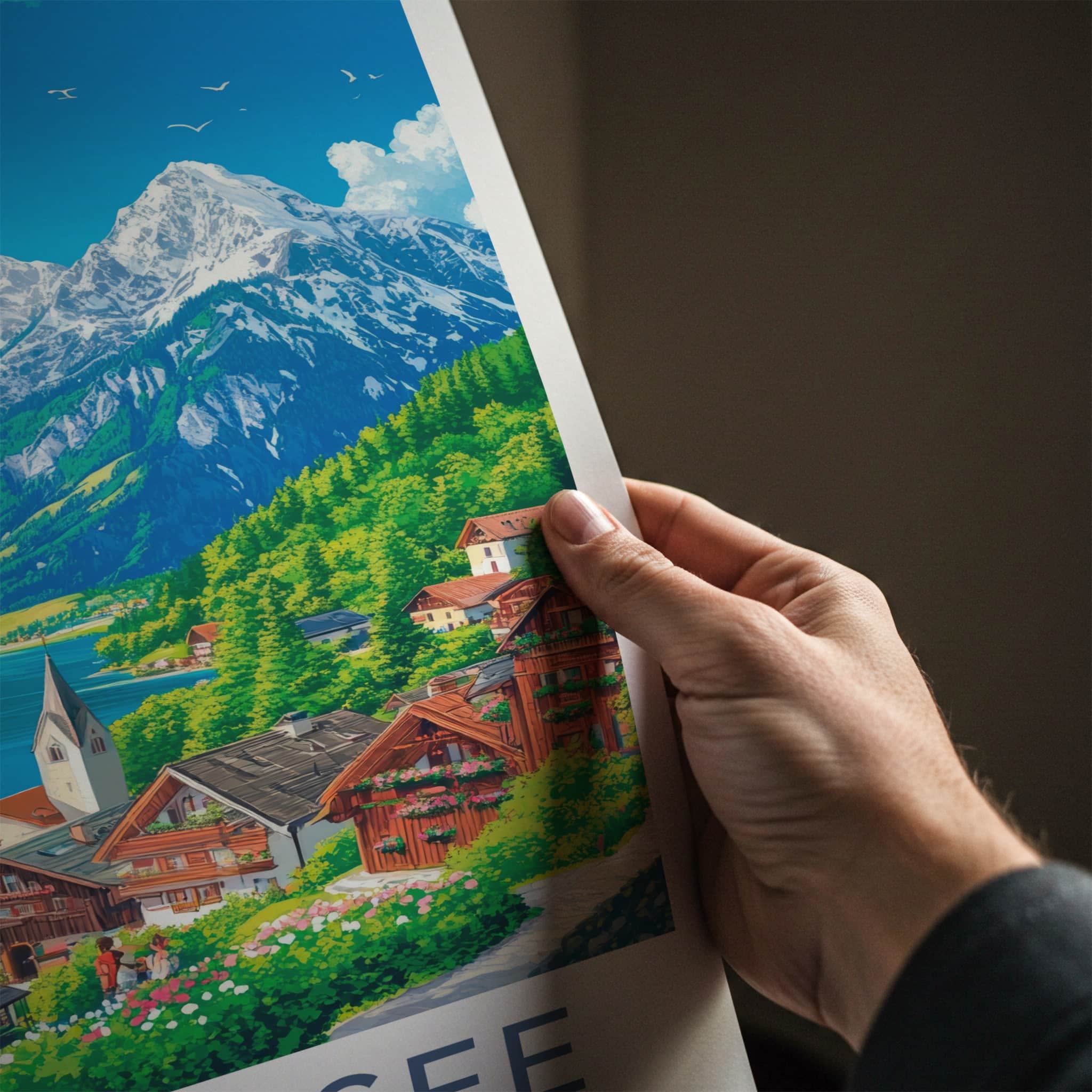 Tegernsee Poster - Germany Travel Art - Charming Mountain Village Home Decor