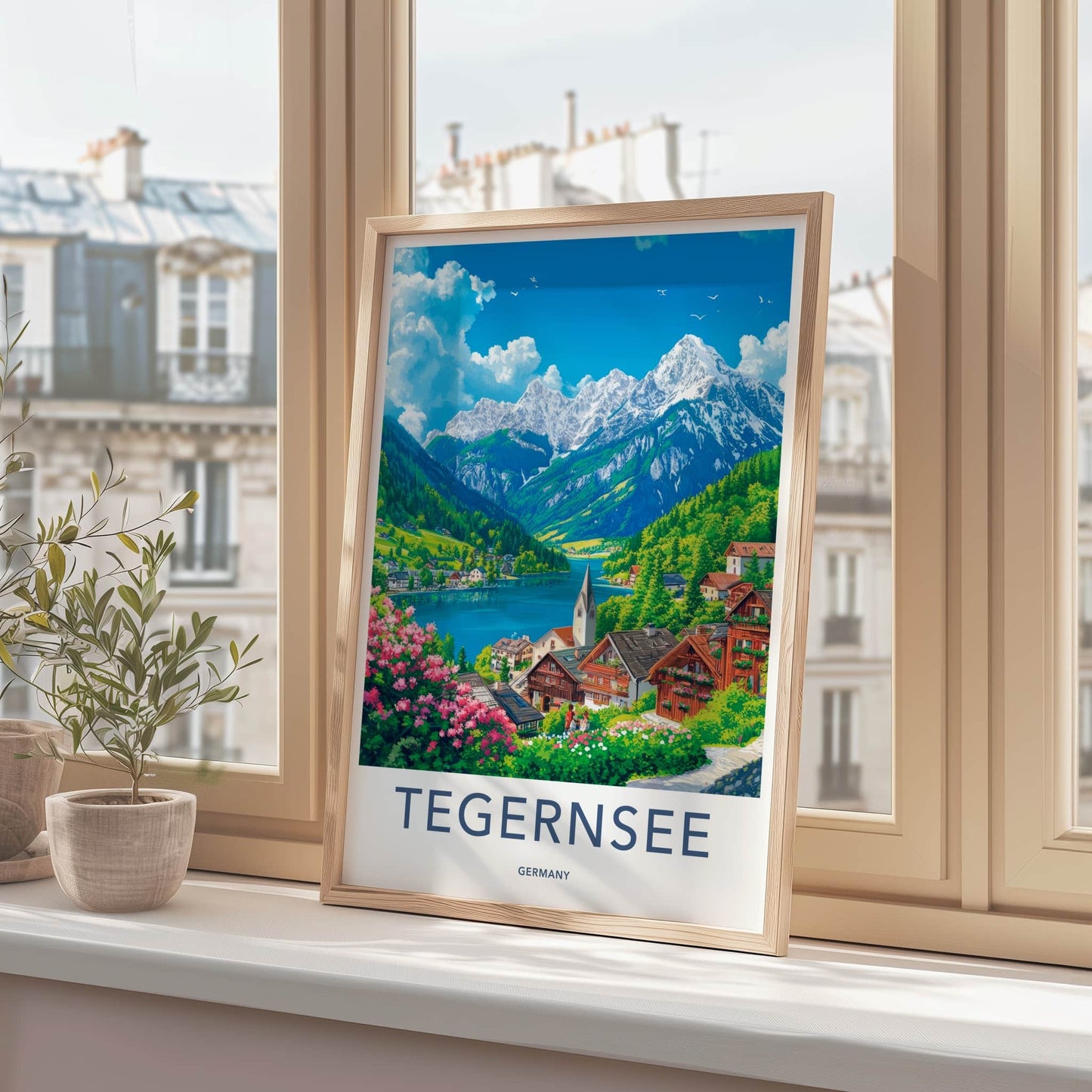 Tegernsee Poster - Germany Travel Art - Charming Mountain Village Home Decor