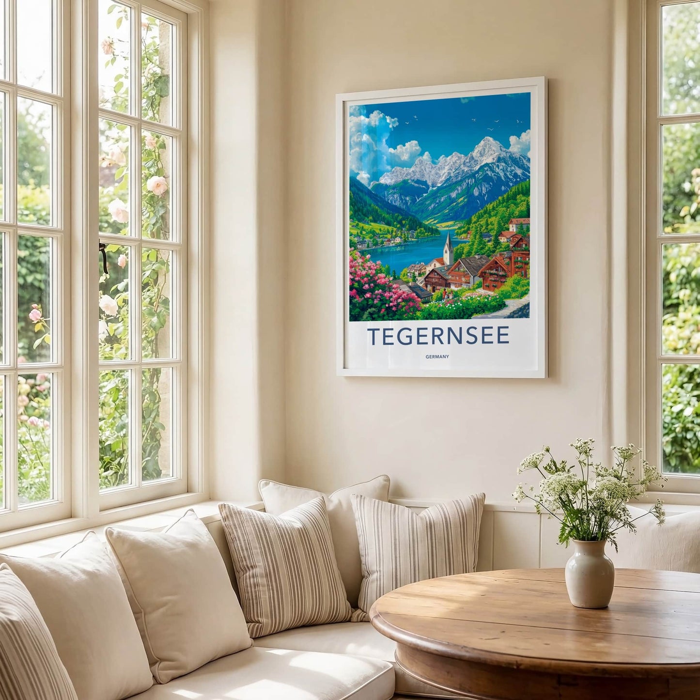 Tegernsee Poster - Germany Travel Art - Charming Mountain Village Home Decor