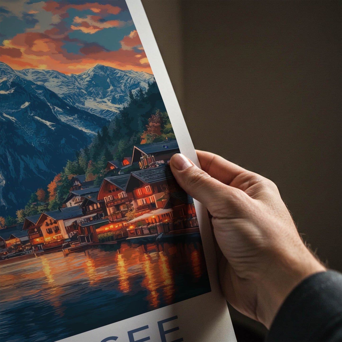 Tegernsee Poster - Germany Travel Art - Evening Village Reflections Home Decor