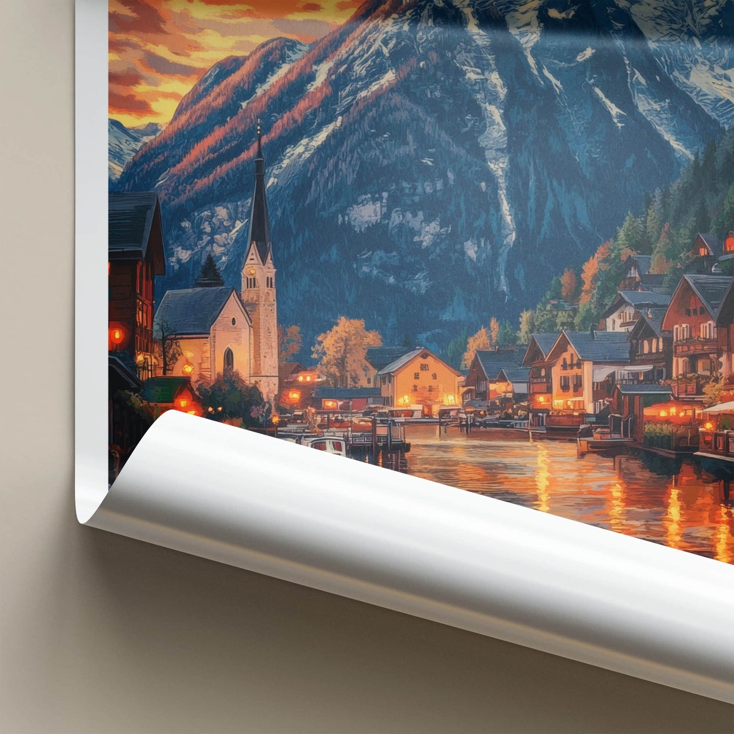Tegernsee Poster - Germany Travel Art - Evening Village Reflections Home Decor