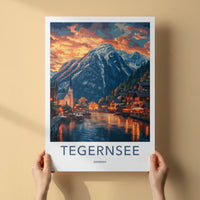 Tegernsee Poster - Germany Travel Art - Evening Village Reflections Home Decor