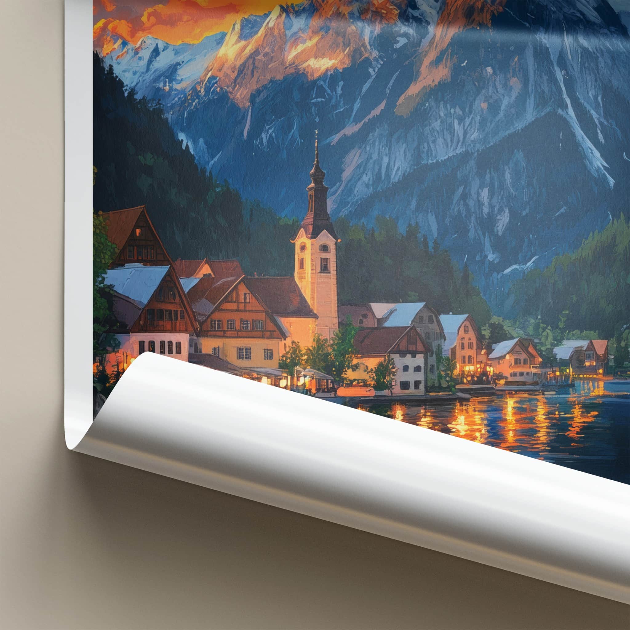 Tegernsee Poster - Germany Travel Art - Mountain Lakeside Village Home Decor