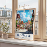 Tegernsee Poster - Germany Wall Art - Mountain Town Lane Home Decor