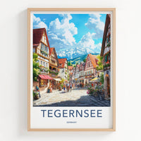Tegernsee Poster - Germany Wall Art - Mountain Town Lane Home Decor