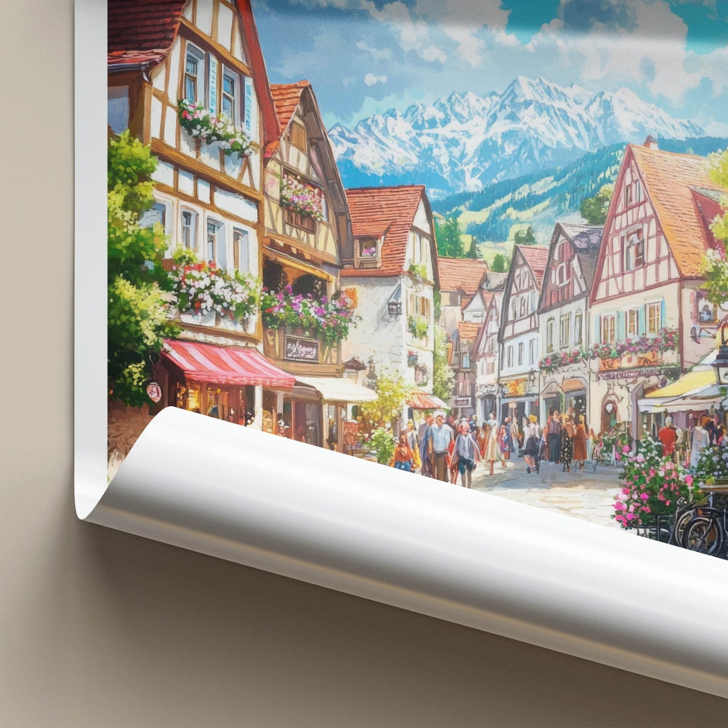 Tegernsee Poster - Germany Wall Art - Mountain Town Lane Home Decor