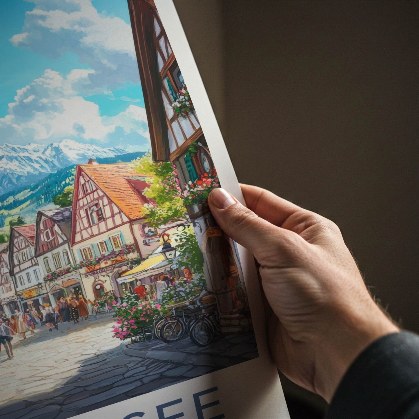 Tegernsee Poster - Germany Wall Art - Mountain Town Lane Home Decor