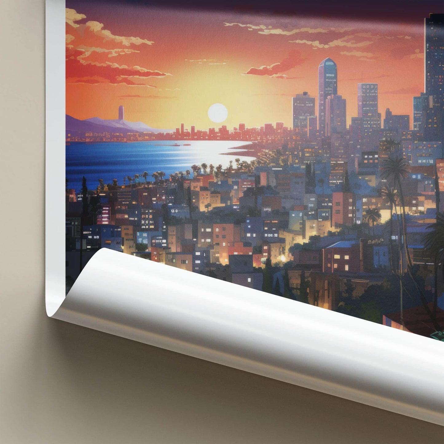 Tel Aviv Poster - Israel Travel Art - Vibrant City Evening Home Decor