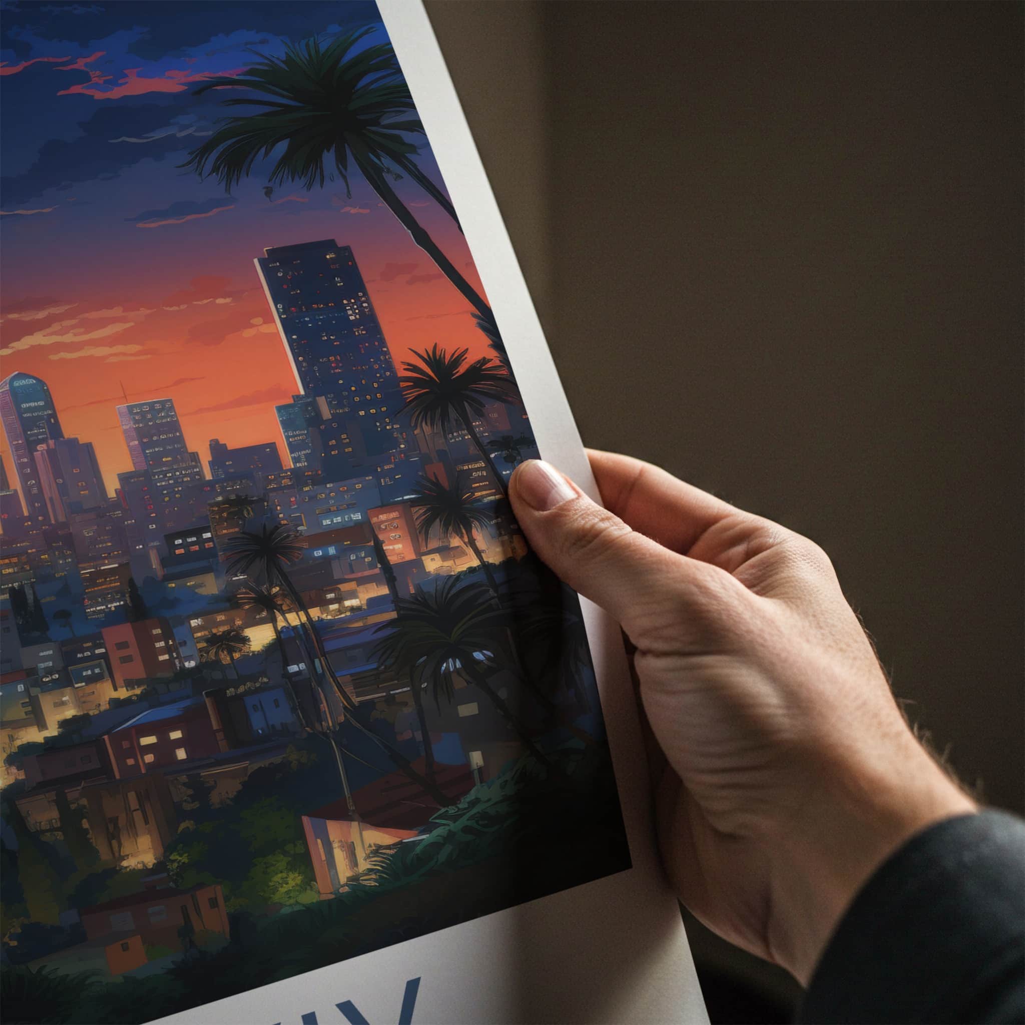 Tel Aviv Poster - Israel Travel Art - Vibrant City Evening Home Decor