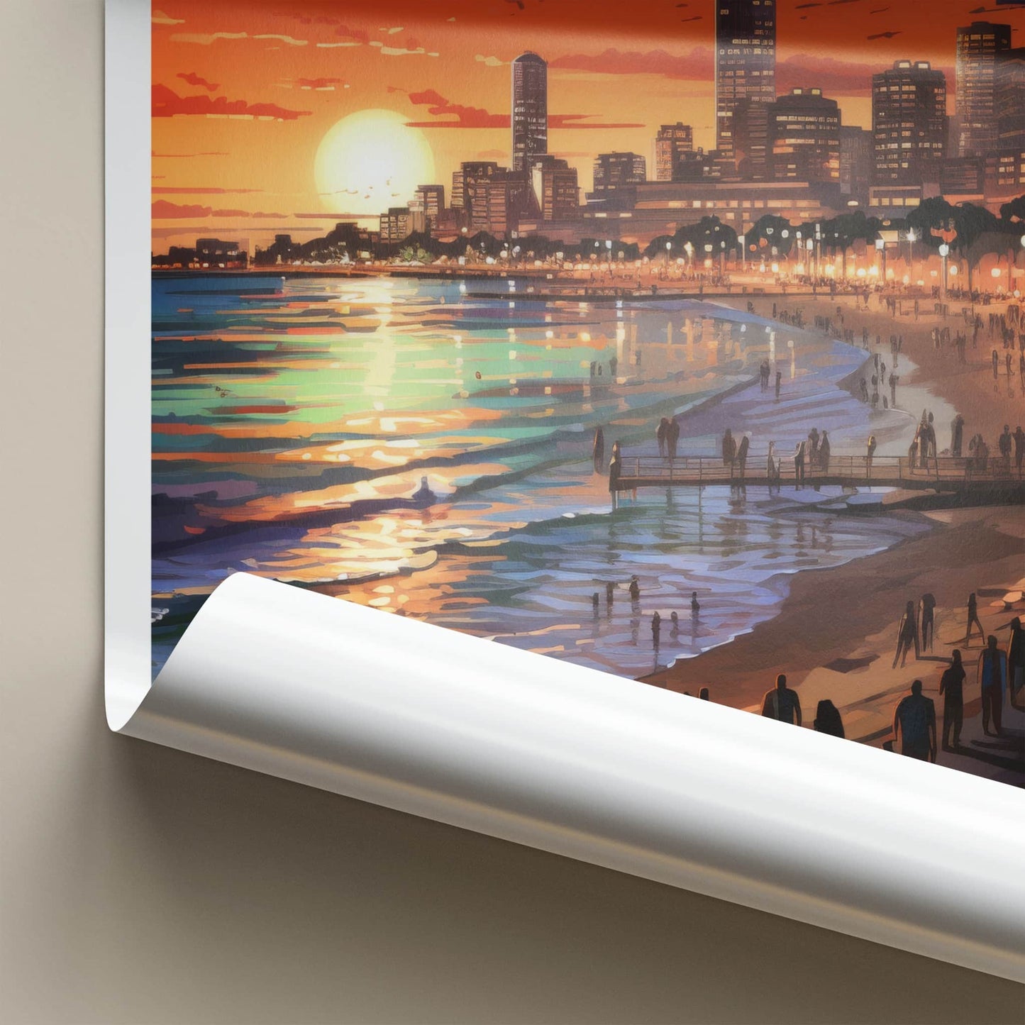 Tel Aviv Poster - Israel Travel Art - Vibrant City Sunset Home Decor