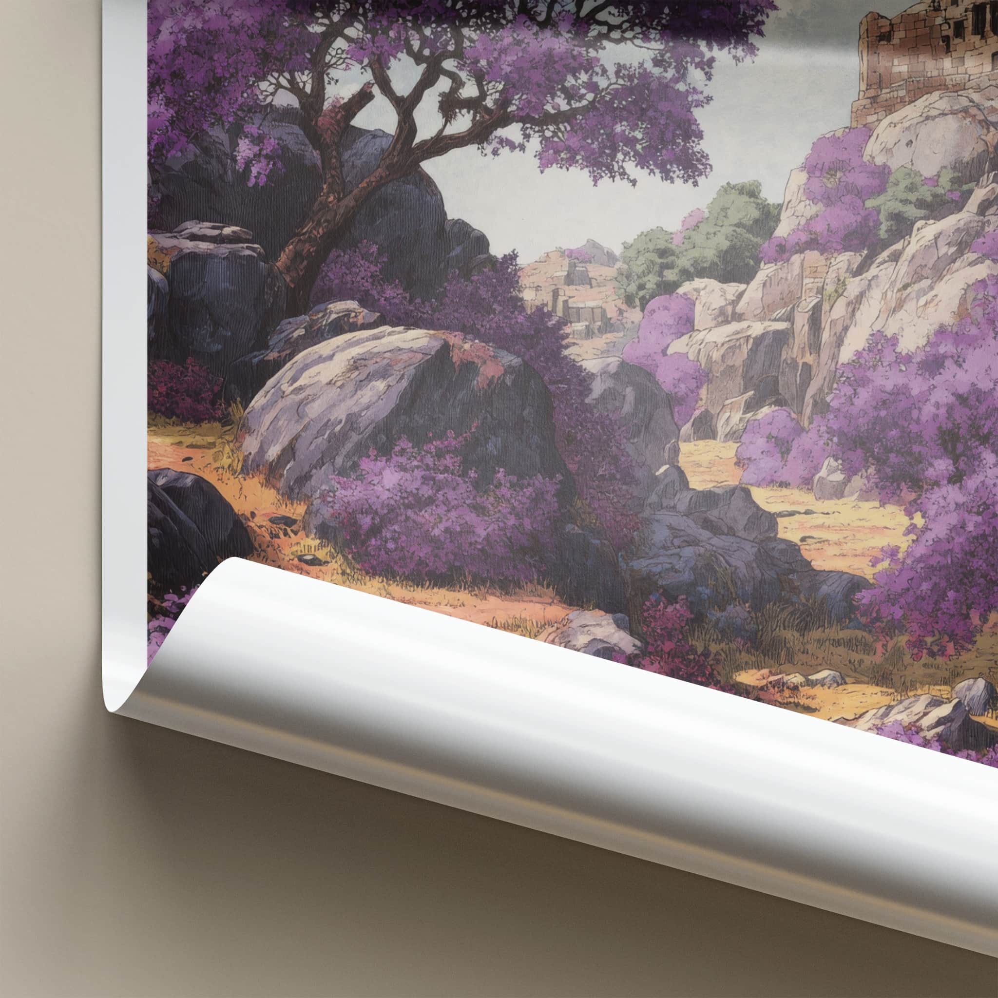 Telangana Poster India Purple Trees Fort Wall Decor