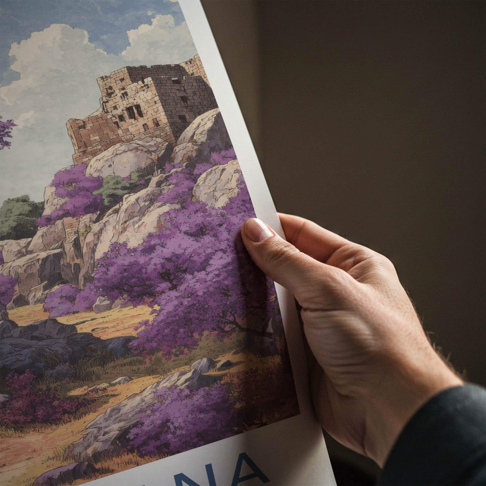 Telangana Poster India Purple Trees Fort Wall Decor