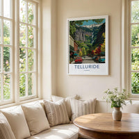 Telluride Poster - Colorado Art Print - Historic Street Waterfall Wall Decor
