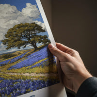 Texas Poster - Texas Travel Art - Bluebonnet Field Path Home Decor