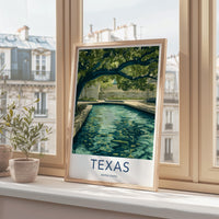 Texas Poster - Texas Travel Art - Shaded Water Feature Home Decor