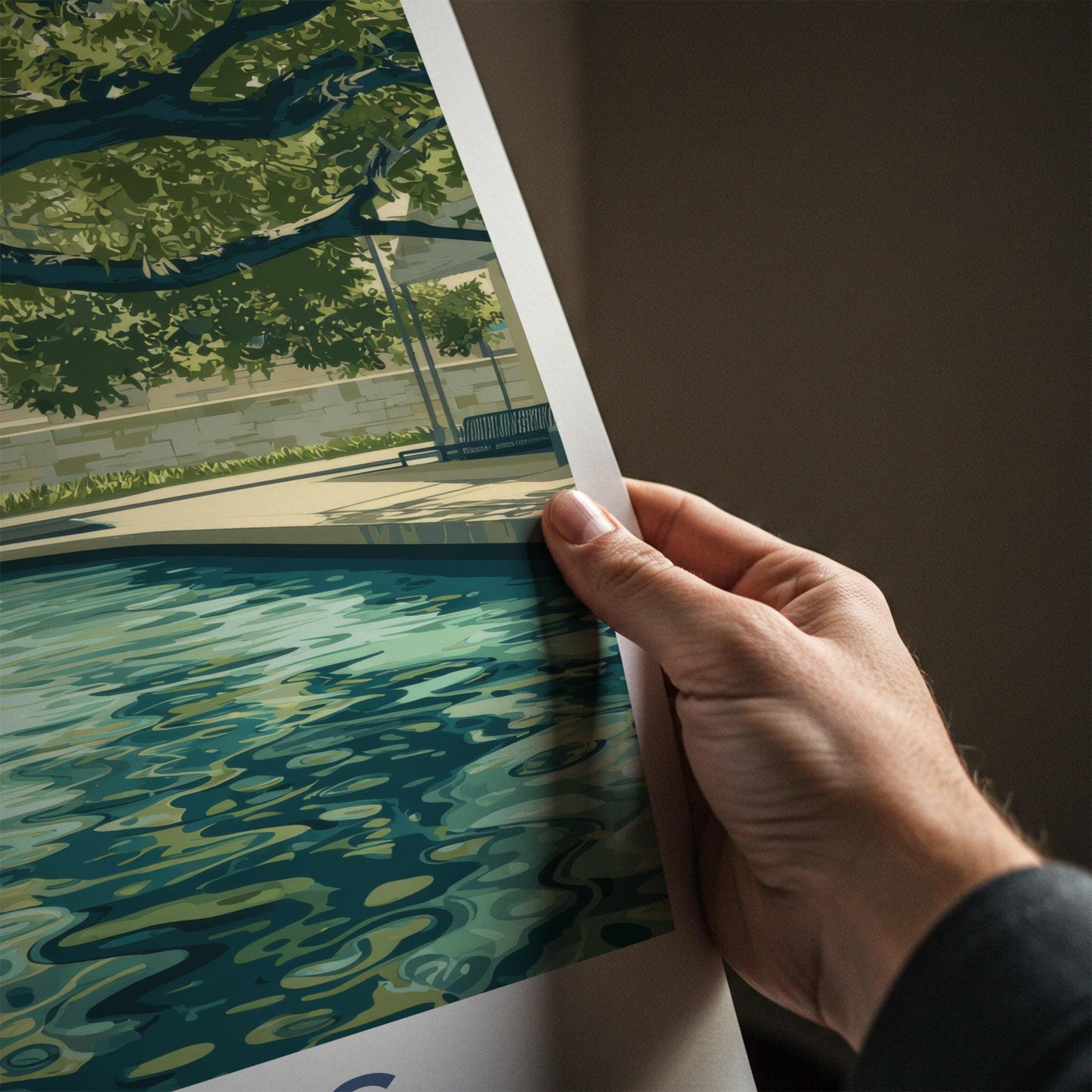 Texas Poster - Texas Travel Art - Shaded Water Feature Home Decor