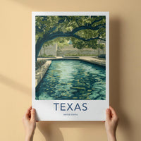 Texas Poster - Texas Travel Art - Shaded Water Feature Home Decor