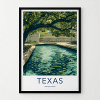 Texas Poster - Texas Travel Art - Shaded Water Feature Home Decor