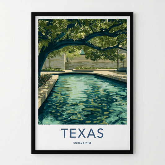 Texas Poster - Texas Travel Art - Shaded Water Feature Home Decor