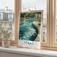 Texas Poster - Texas Wall Art - Vibrant Water Feature Home Decor