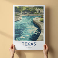 Texas Poster - Texas Wall Art - Vibrant Water Feature Home Decor