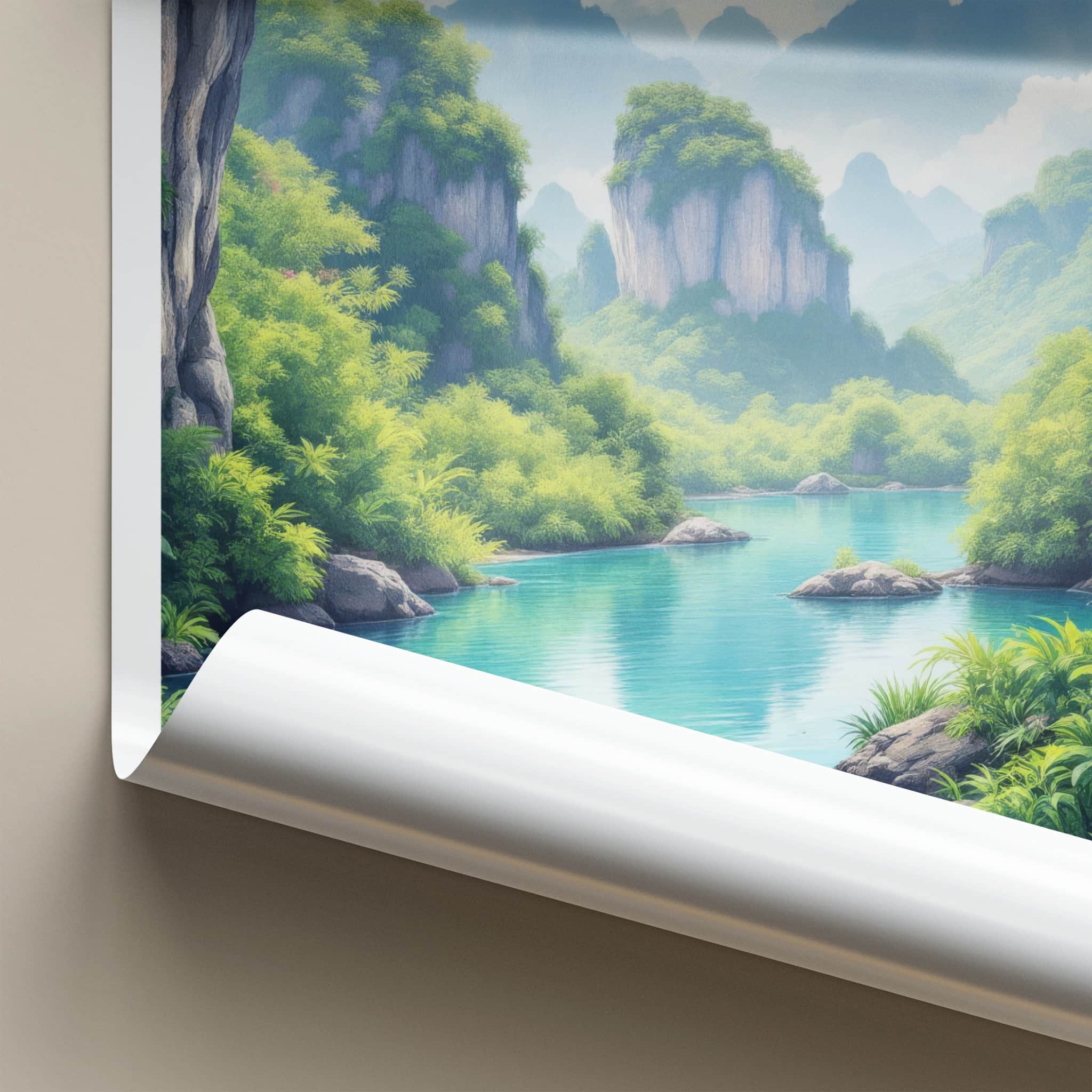 Than Bok Khorani Poster - Thailand Travel Art - Peaceful Green Lagoon Home Decor