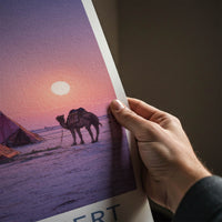 Thar Desert Poster India Rajasthan Tents Camel Wall Art