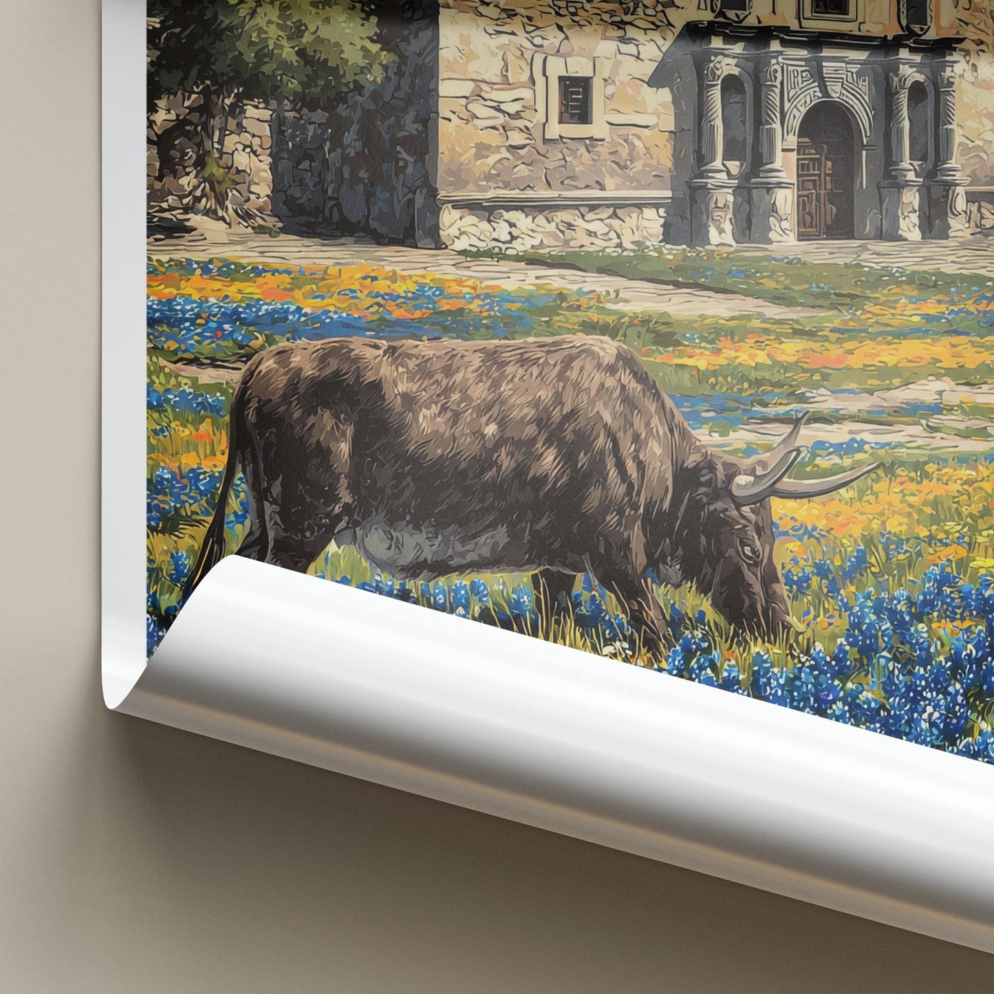 The Alamo Poster - Texas Framed Print - Historic Alamo Longhorn Lounge Decor
