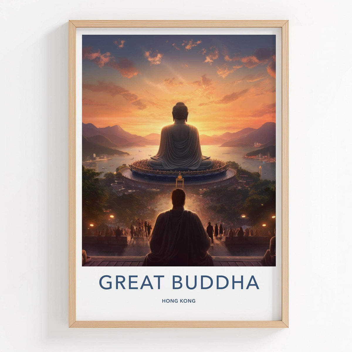 Tian Tan Poster - Hong Kong Wall Art Featuring Great Buddha Artwork