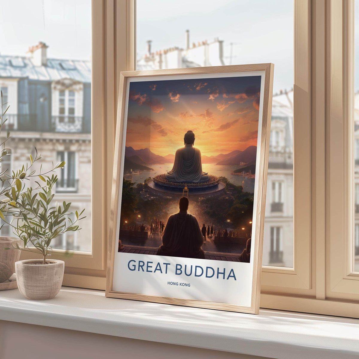 Tian Tan Poster - Hong Kong Wall Art Featuring Great Buddha Artwork