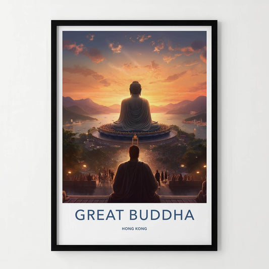 Tian Tan Poster - Hong Kong Wall Art Featuring Great Buddha Artwork