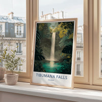 Tibumana Falls Poster - Indonesia Travel Art - Lush Jungle Waterfall Home Decor